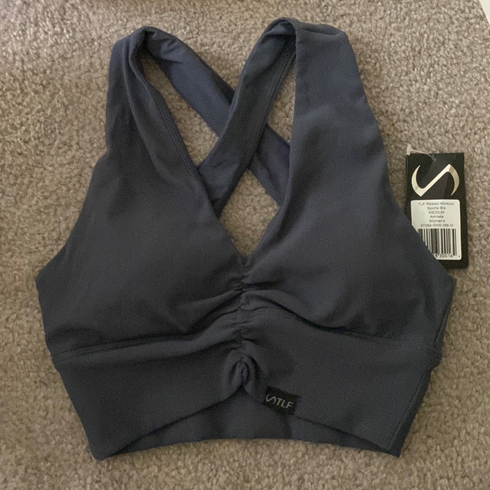 TLF Grey ribbed sports bra